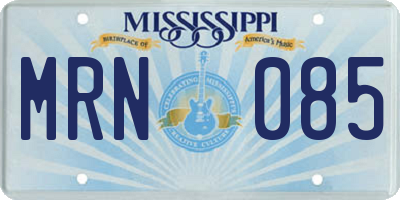 MS license plate MRN085