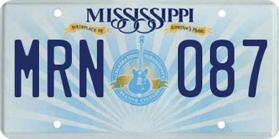 MS license plate MRN087