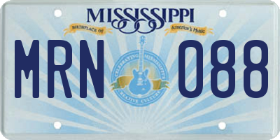 MS license plate MRN088