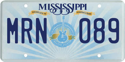 MS license plate MRN089