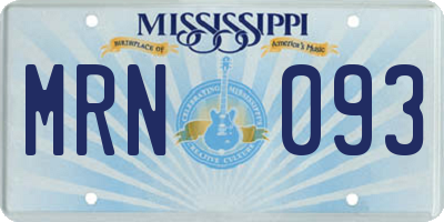 MS license plate MRN093