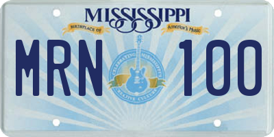 MS license plate MRN100