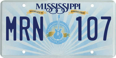 MS license plate MRN107
