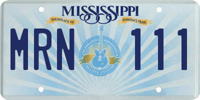 MS license plate MRN111
