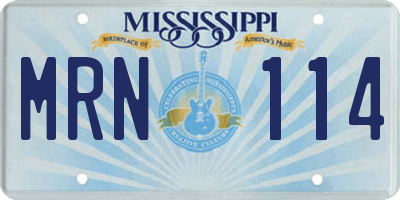 MS license plate MRN114