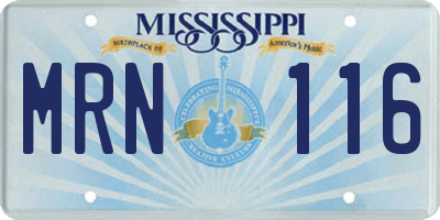 MS license plate MRN116