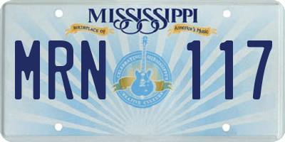 MS license plate MRN117
