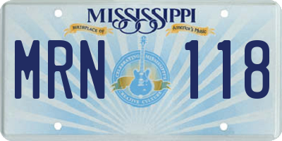 MS license plate MRN118