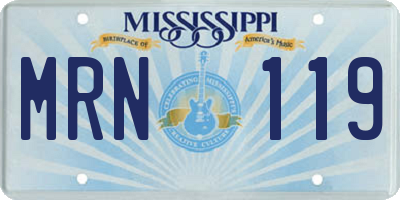 MS license plate MRN119