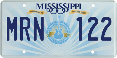MS license plate MRN122