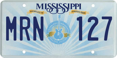 MS license plate MRN127