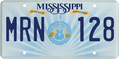 MS license plate MRN128