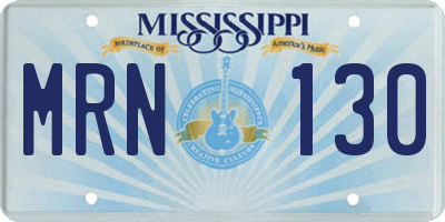 MS license plate MRN130