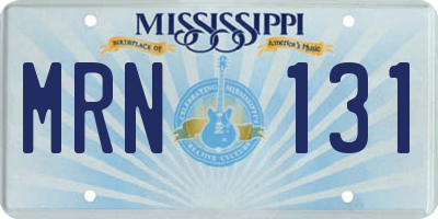 MS license plate MRN131