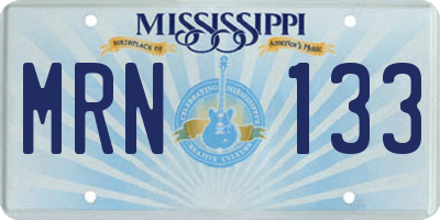 MS license plate MRN133