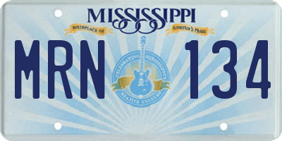 MS license plate MRN134