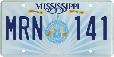 MS license plate MRN141