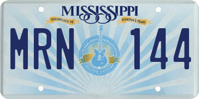 MS license plate MRN144