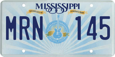 MS license plate MRN145