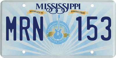 MS license plate MRN153