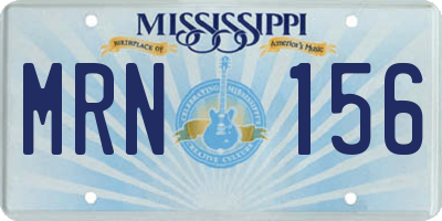 MS license plate MRN156