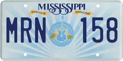 MS license plate MRN158