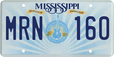 MS license plate MRN160