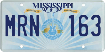 MS license plate MRN163
