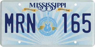 MS license plate MRN165