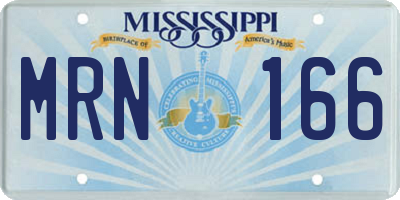 MS license plate MRN166