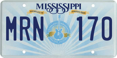 MS license plate MRN170