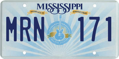 MS license plate MRN171