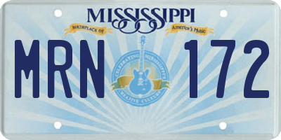 MS license plate MRN172