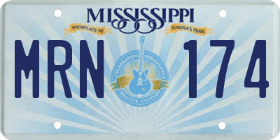 MS license plate MRN174