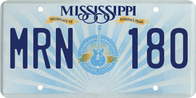 MS license plate MRN180