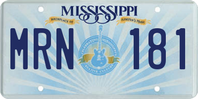 MS license plate MRN181