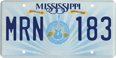 MS license plate MRN183