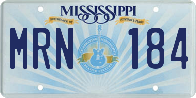 MS license plate MRN184