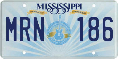 MS license plate MRN186