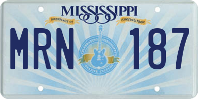 MS license plate MRN187