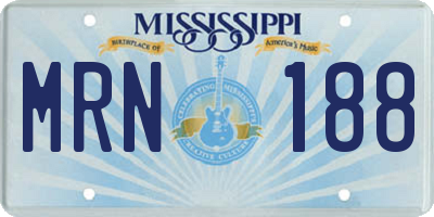 MS license plate MRN188