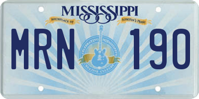 MS license plate MRN190