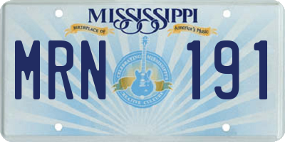 MS license plate MRN191