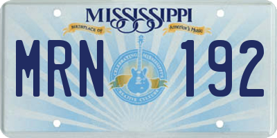 MS license plate MRN192