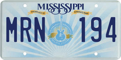 MS license plate MRN194