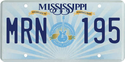 MS license plate MRN195