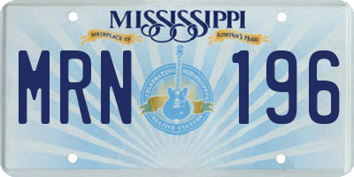 MS license plate MRN196