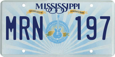 MS license plate MRN197