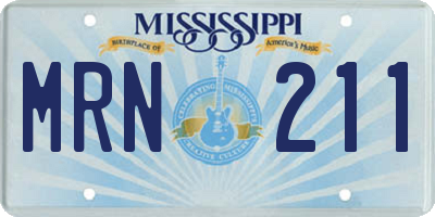 MS license plate MRN211
