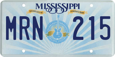 MS license plate MRN215